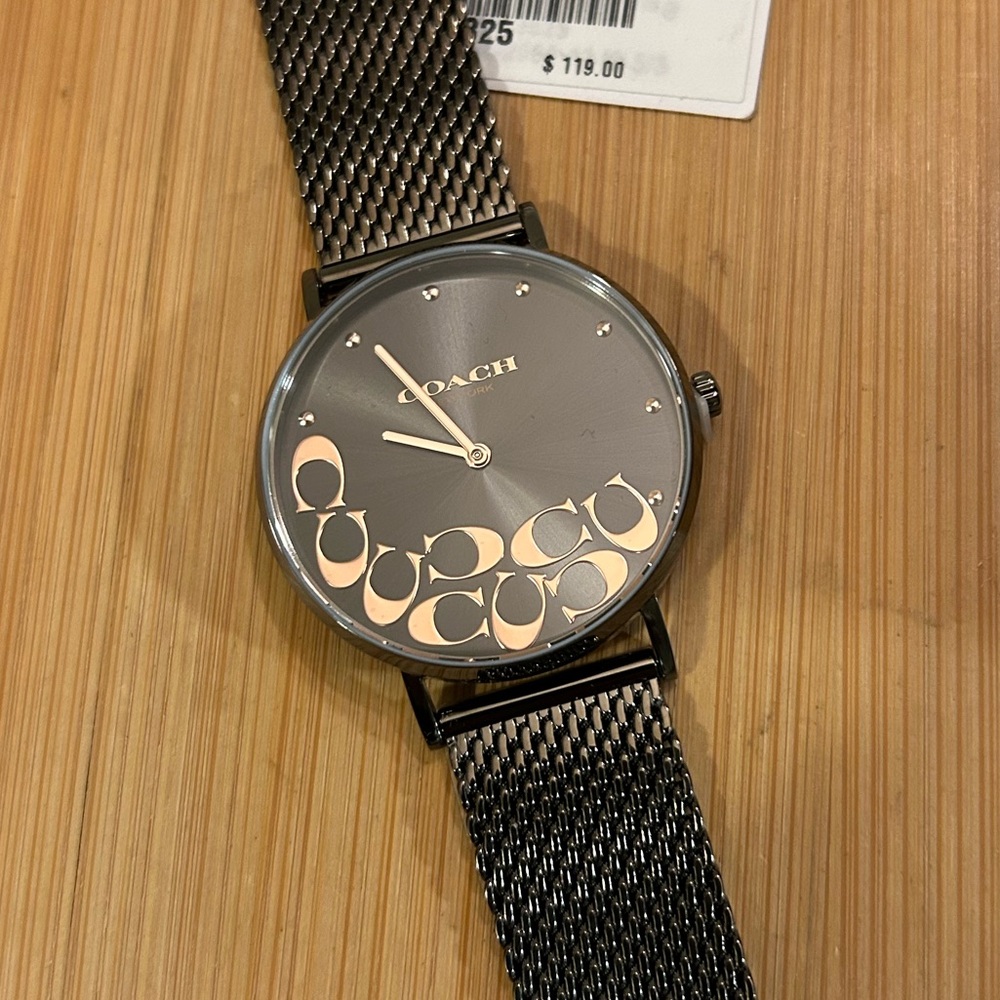 Coach Perry Watch With 36mm Gunmetal Grey Face & Gunmetal Grey MeshBracelet - Picture 6 of 9